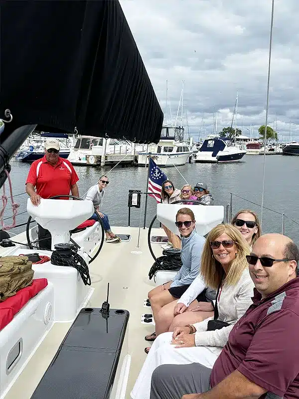 team on boat